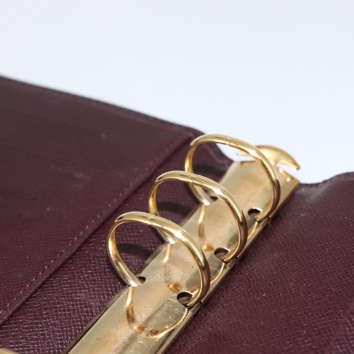 LOUIS VUITTON Taiga Agenda MM Day Planner Cover Acajou R20416 LV Auth 166846