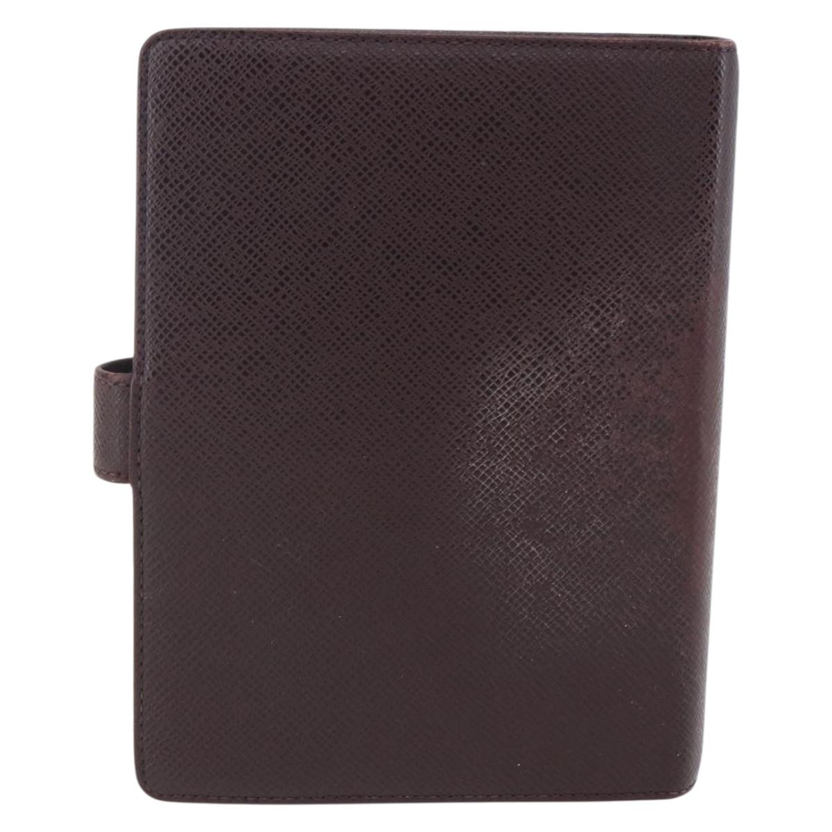 LOUIS VUITTON Taiga Agenda MM Day Planner Cover Acajou R20416 LV Auth 166846