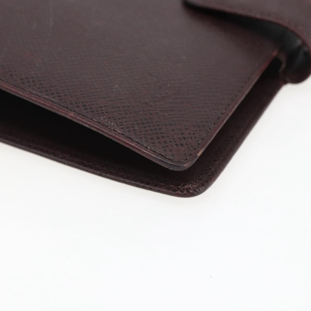 LOUIS VUITTON Taiga Agenda MM Day Planner Cover Acajou R20416 LV Auth 166846