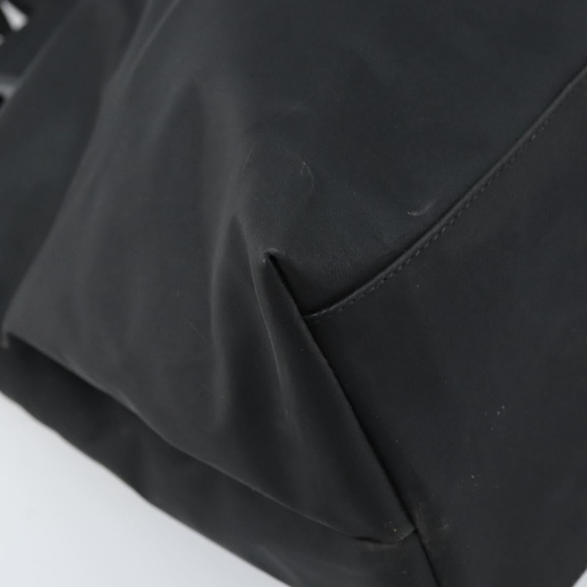 Salvatore Ferragamo Gancini Hand Bag Nylon 2way Black Silver Auth 166849