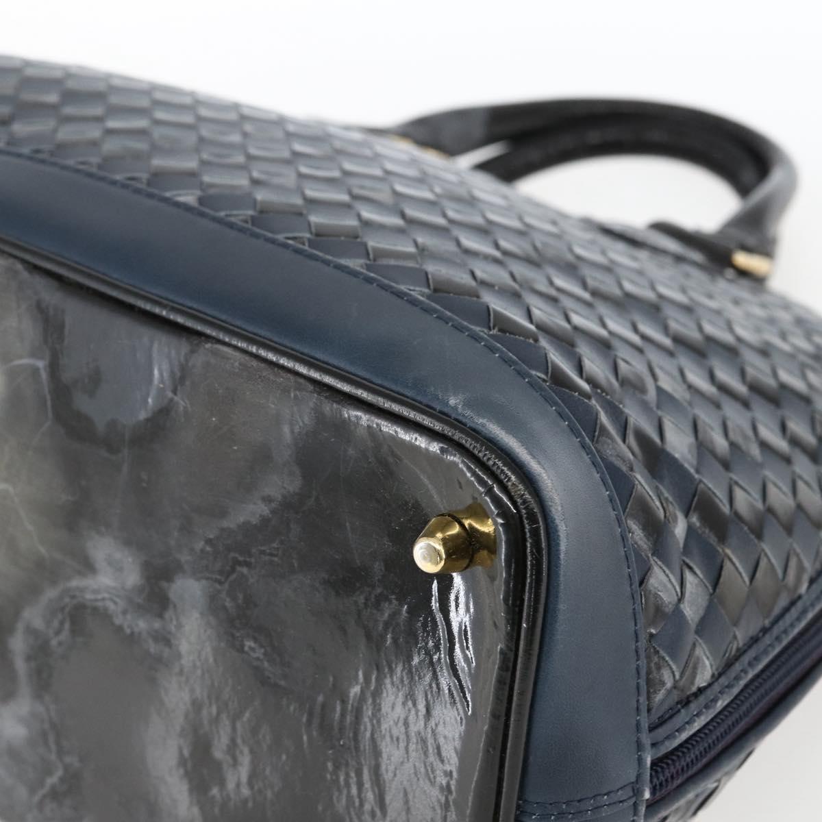 BALLY Hand Bag Leather Black Gold Auth 166850