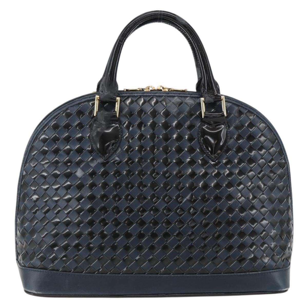 BALLY Hand Bag Leather Black Gold Auth 166850