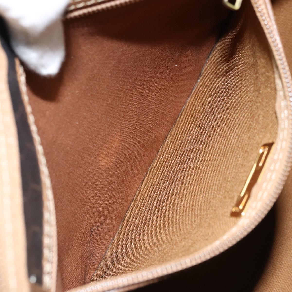 Christian Dior Honeycomb Canvas Hand Bag PVC Black Gold Auth 166851
