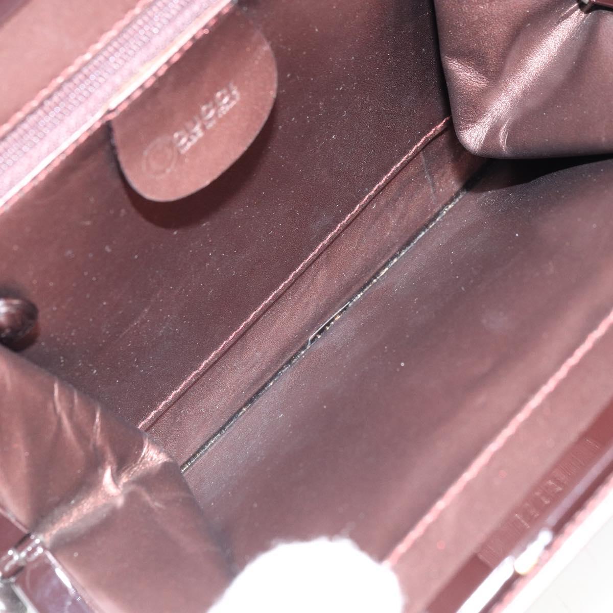 GUCCI Shoulder Bag Leather Metallic brown 004 0406 0498 Auth 166852