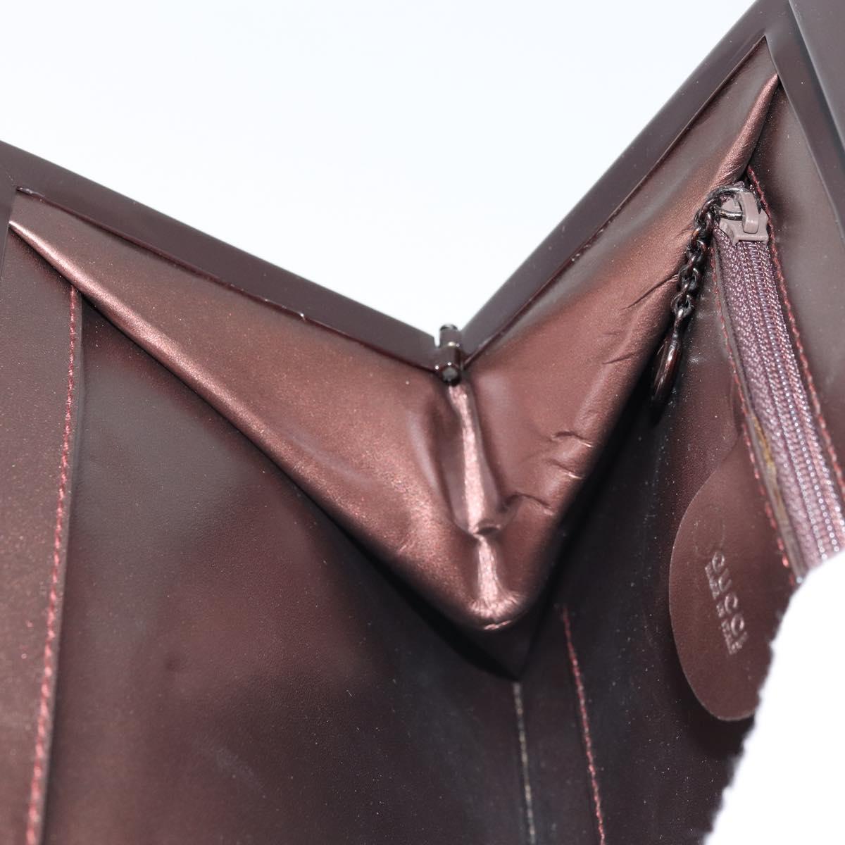 GUCCI Shoulder Bag Leather Metallic brown 004 0406 0498 Auth 166852