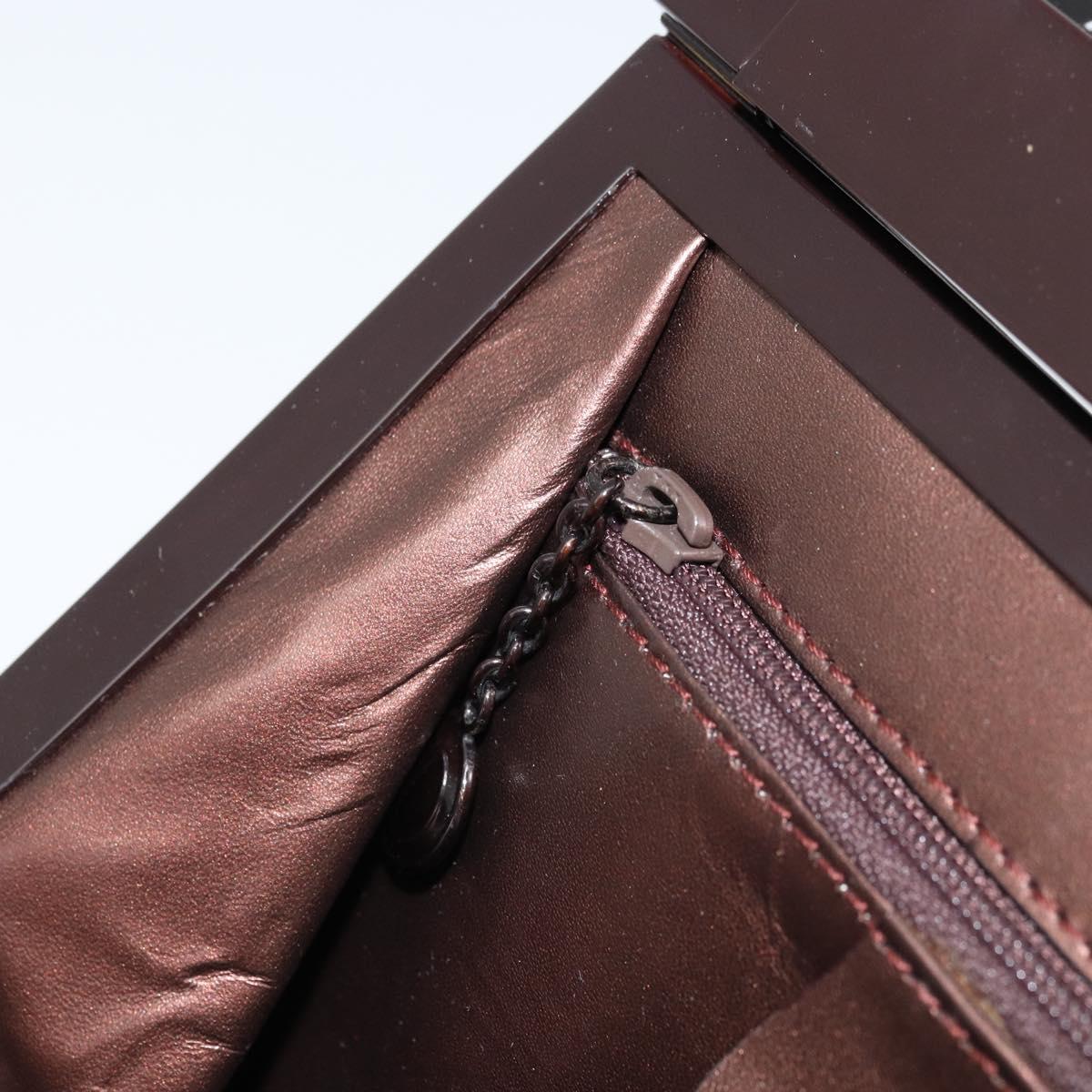 GUCCI Shoulder Bag Leather Metallic brown 004 0406 0498 Auth 166852