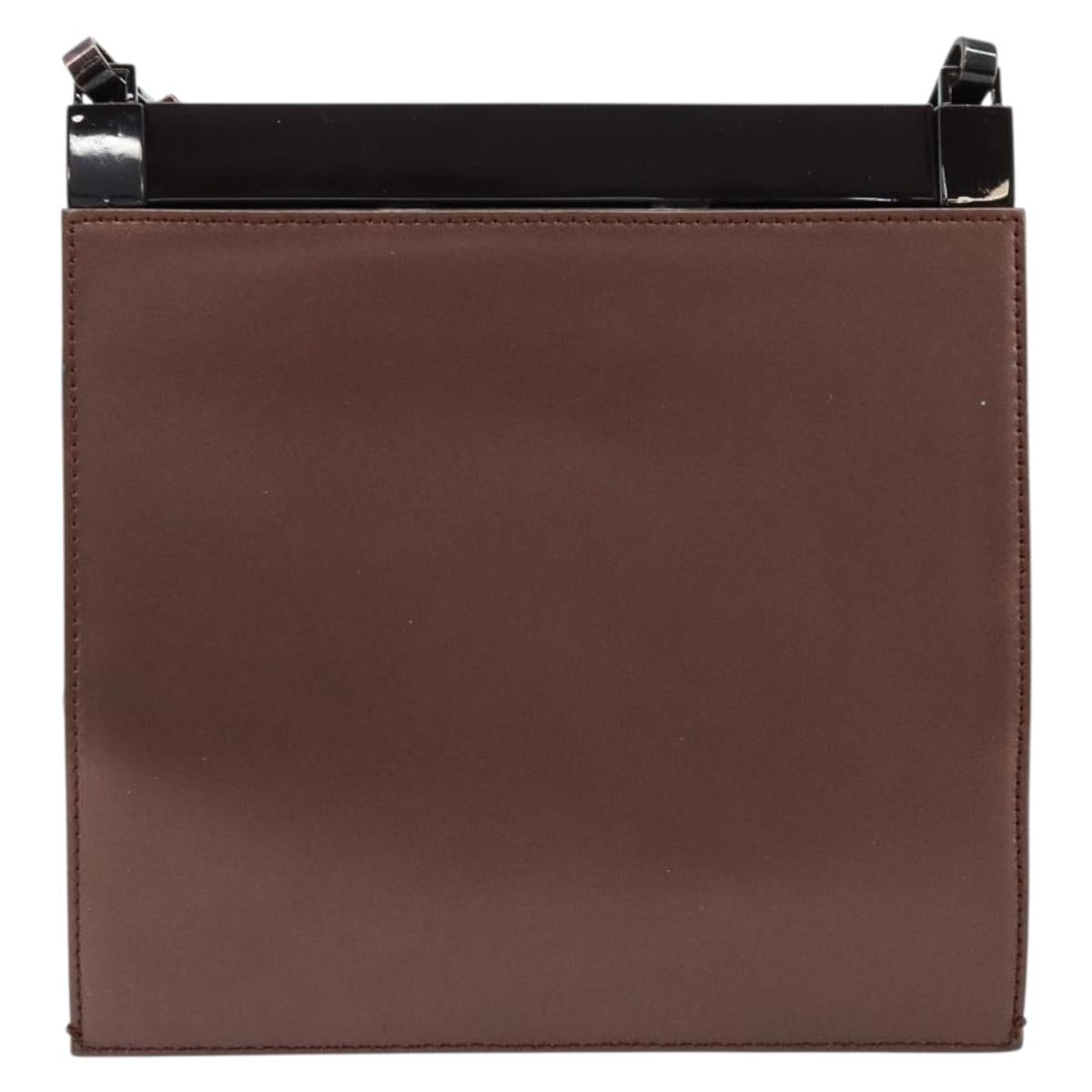 GUCCI Shoulder Bag Leather Metallic brown 004 0406 0498 Auth 166852