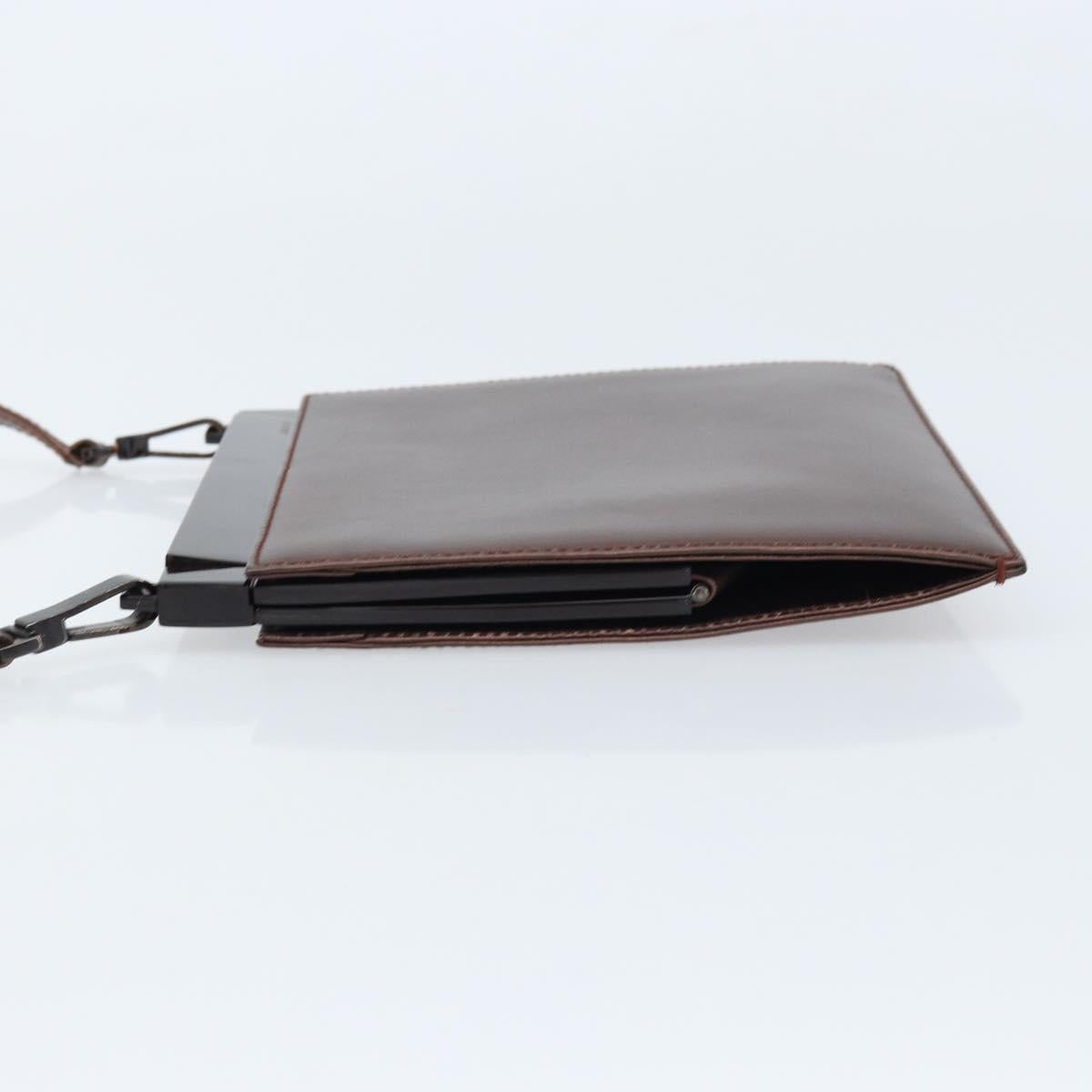 GUCCI Shoulder Bag Leather Metallic brown 004 0406 0498 Auth 166852