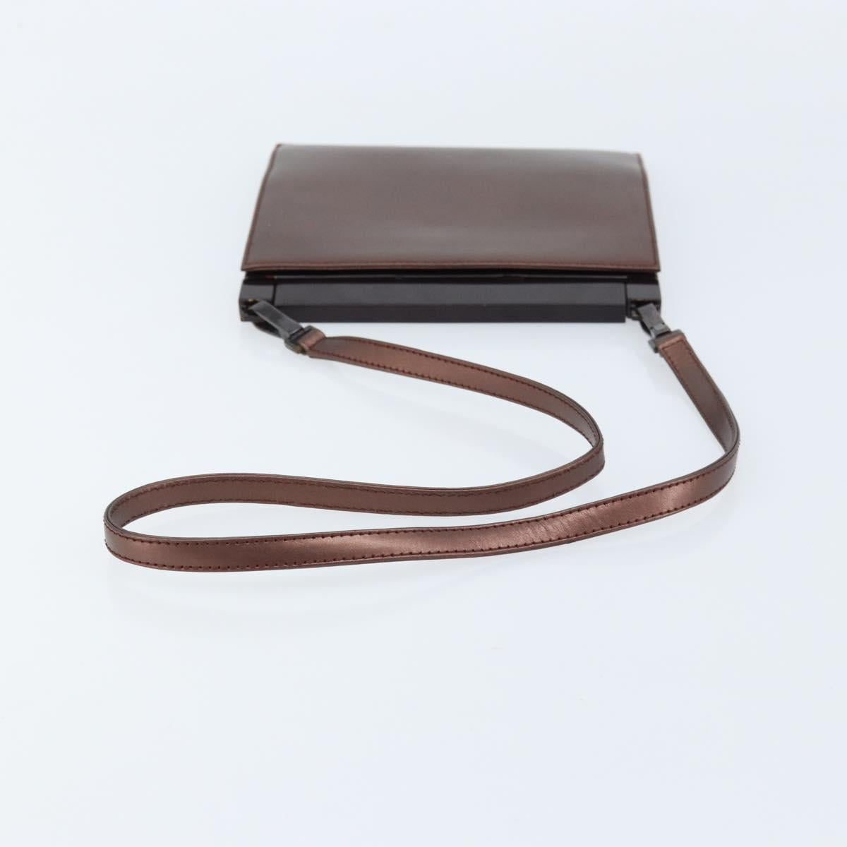 GUCCI Shoulder Bag Leather Metallic brown 004 0406 0498 Auth 166852