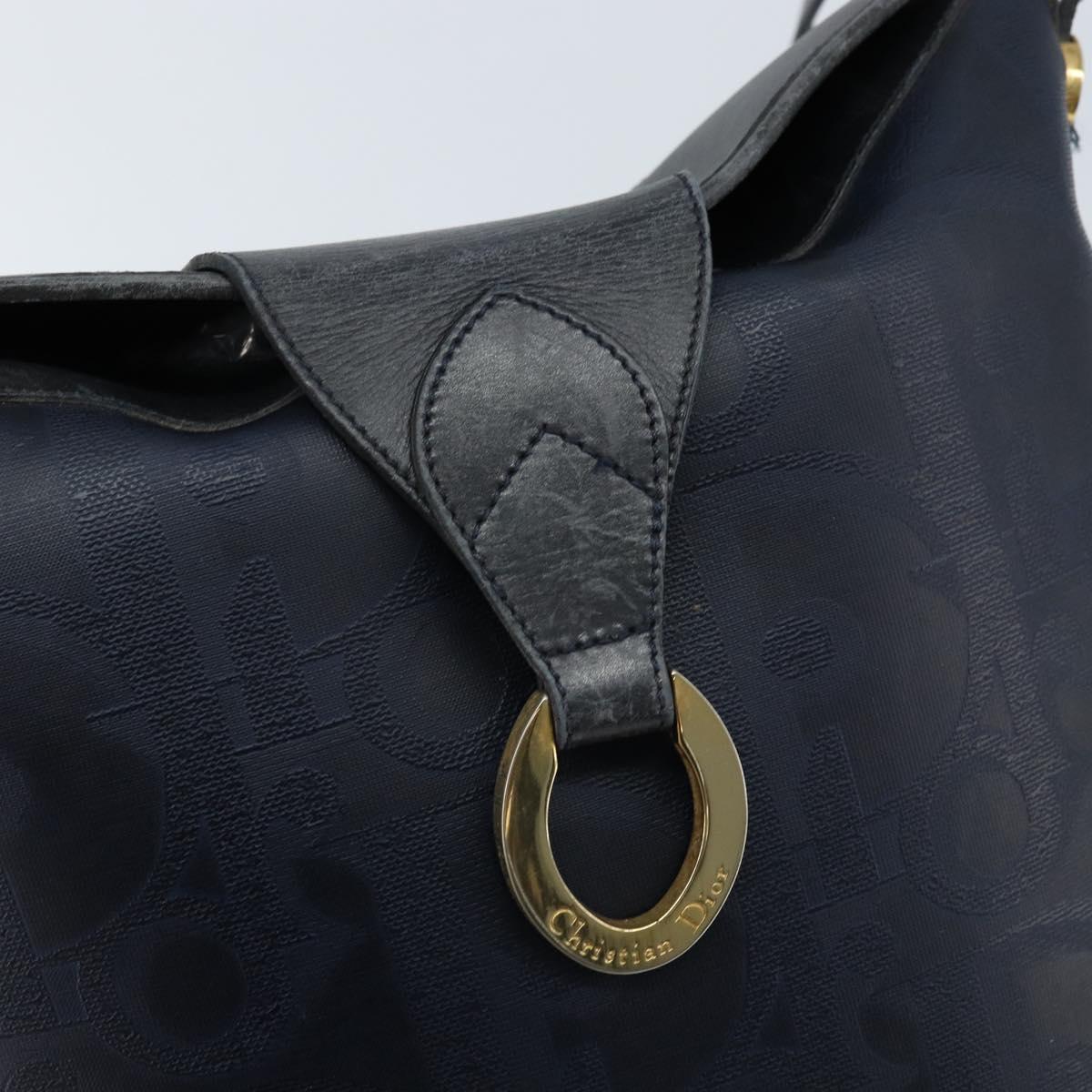 Christian Dior Shoulder Bag PVC Black Gold Auth 166855