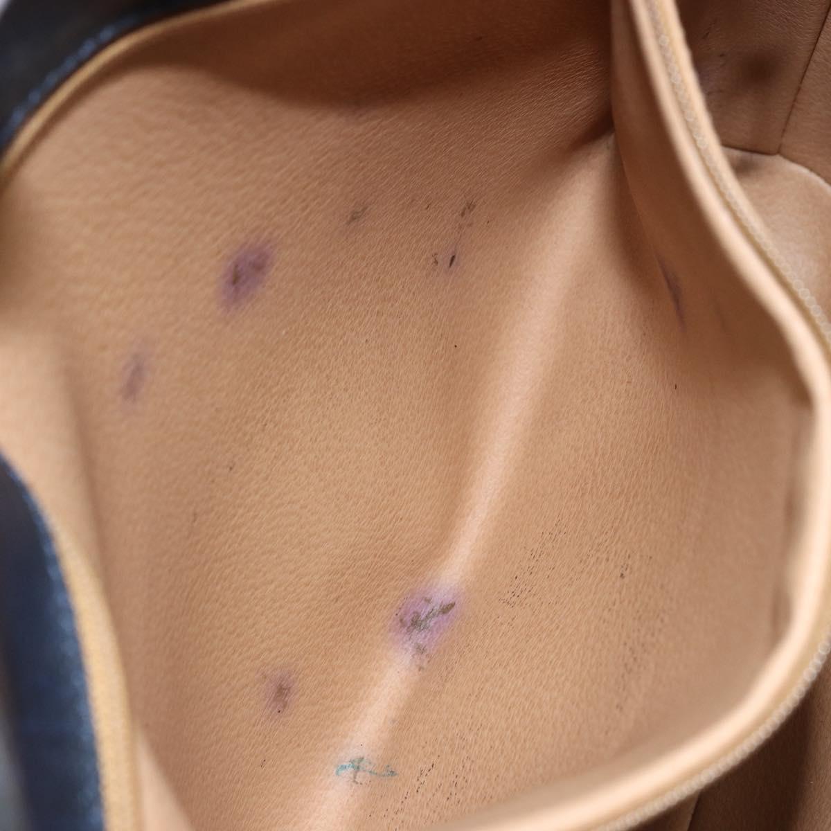 Christian Dior Shoulder Bag PVC Black Gold Auth 166855