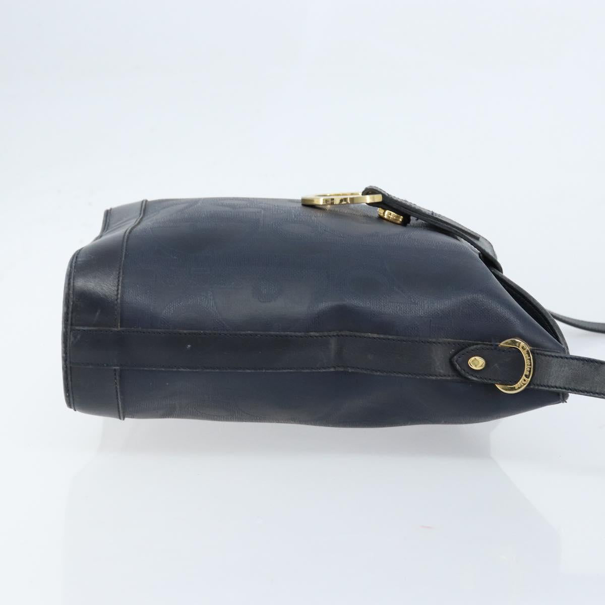 Christian Dior Shoulder Bag PVC Black Gold Auth 166855
