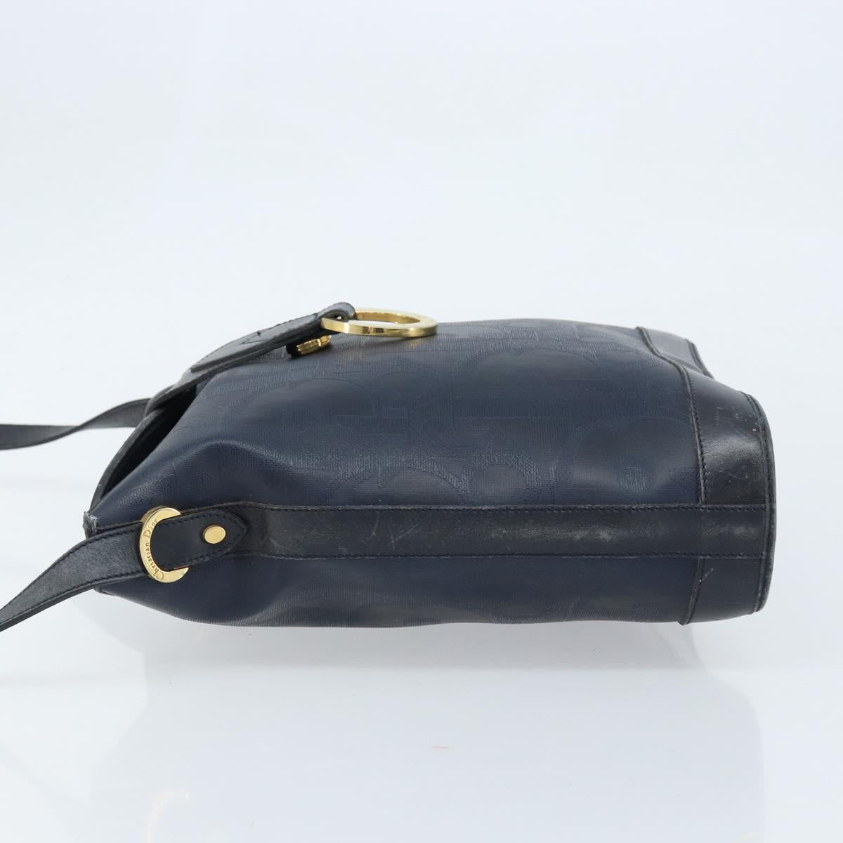 Christian Dior Shoulder Bag PVC Black Gold Auth 166855