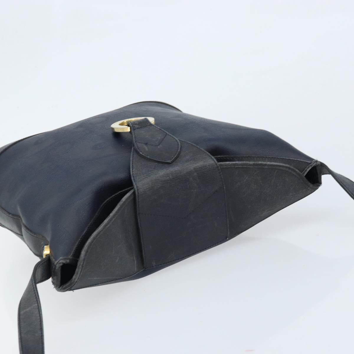 Christian Dior Shoulder Bag PVC Black Gold Auth 166855