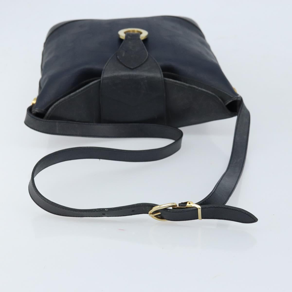 Christian Dior Shoulder Bag PVC Black Gold Auth 166855