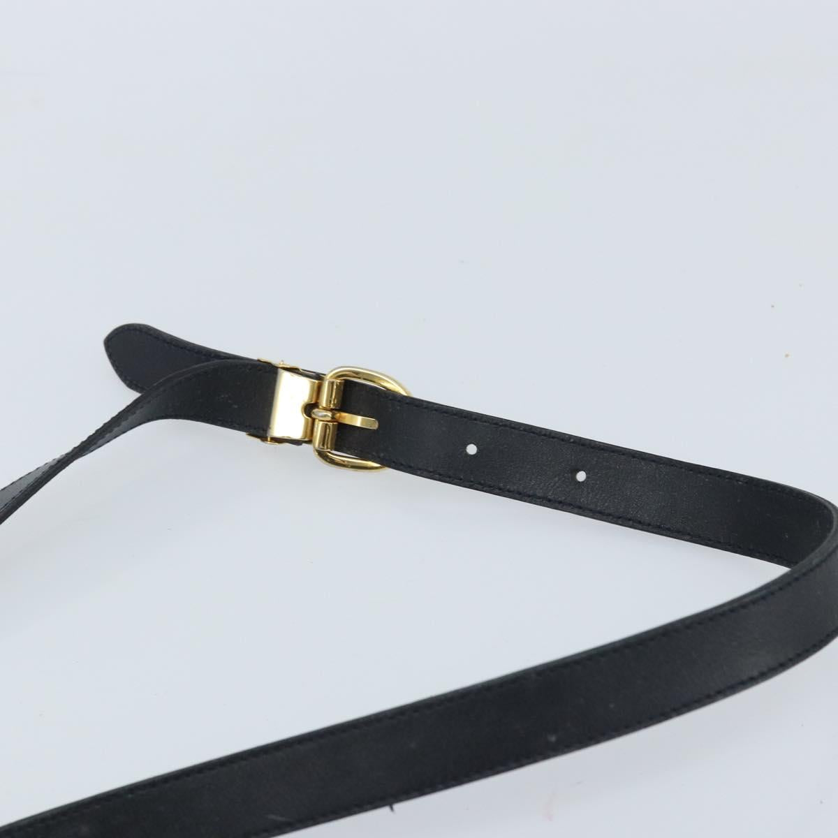 Christian Dior Shoulder Bag PVC Black Gold Auth 166855