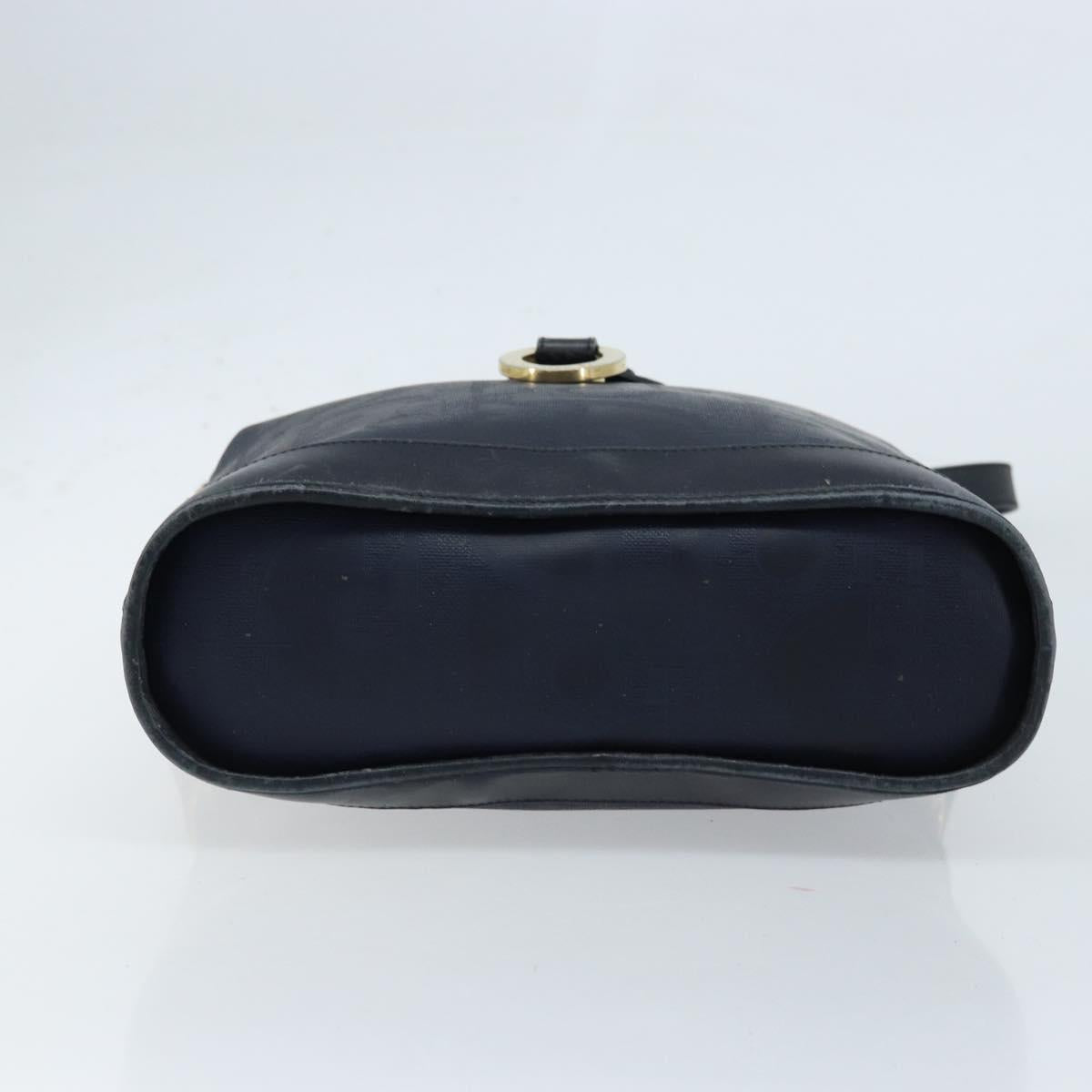 Christian Dior Shoulder Bag PVC Black Gold Auth 166855