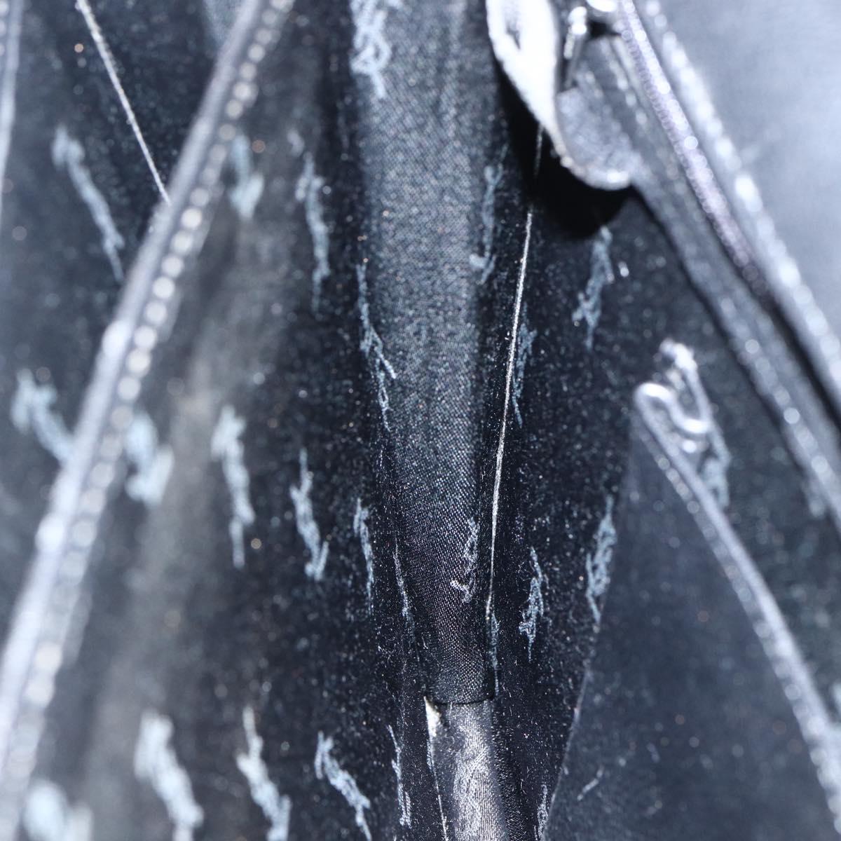 SAINT LAURENT Hand Bag Leather Black Gold Auth 166857