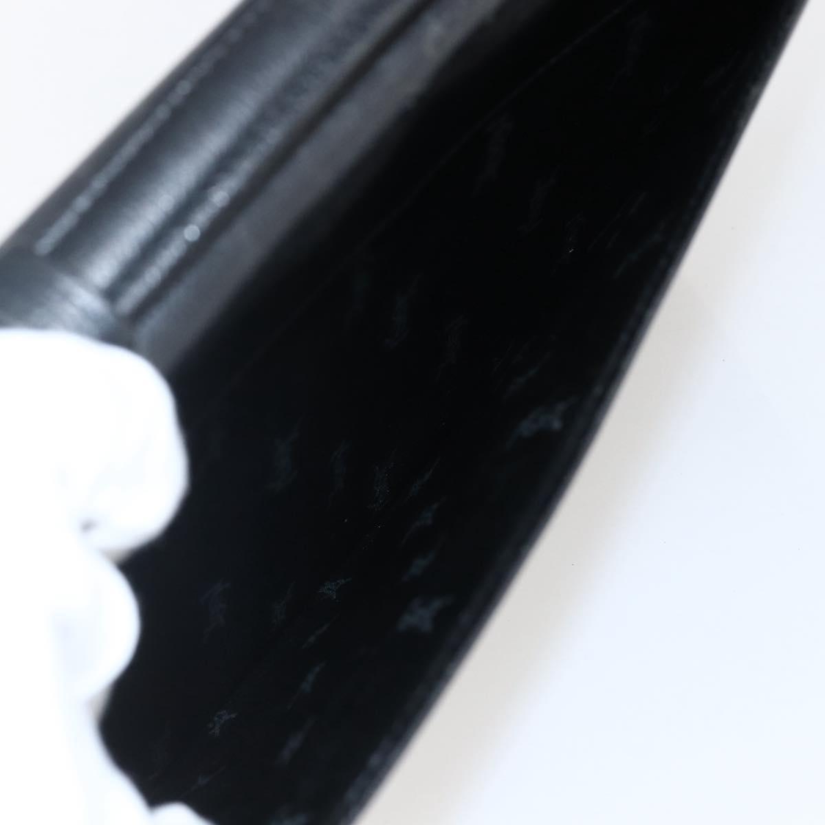 SAINT LAURENT Hand Bag Leather Black Gold Auth 166857