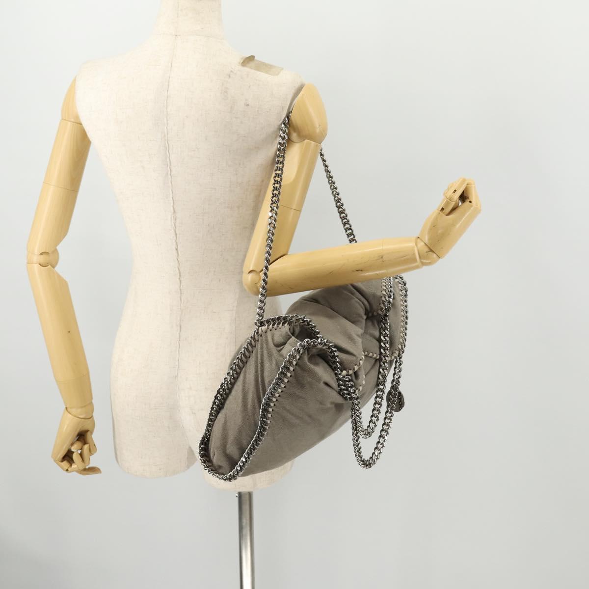 Stella MacCartney Chain Falabella Bag polyester 2way Gray 234387 Auth 166859