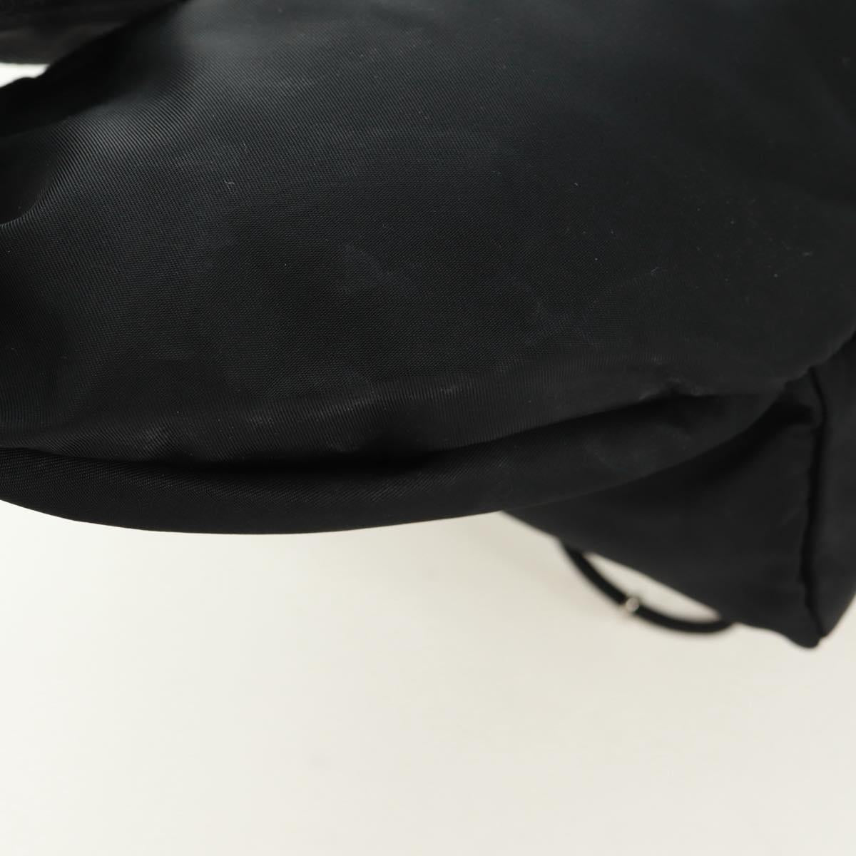 PRADA Bum Bag Body Bag Nylon Black Silver Auth 166860A