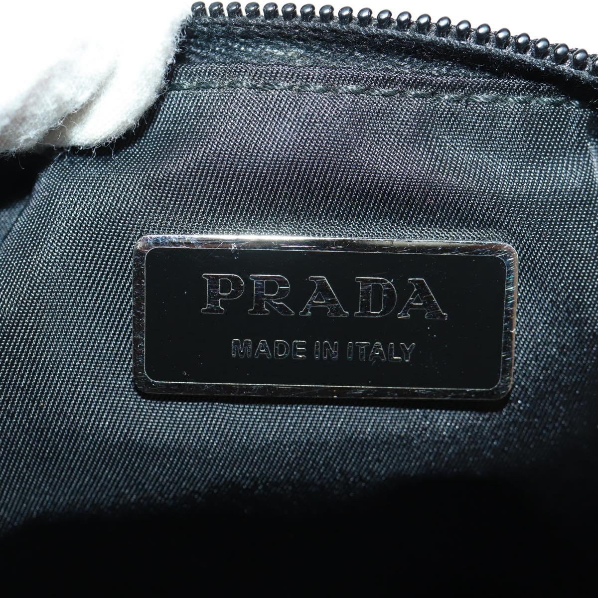 PRADA Bum Bag Body Bag Nylon Black Silver Auth 166860A