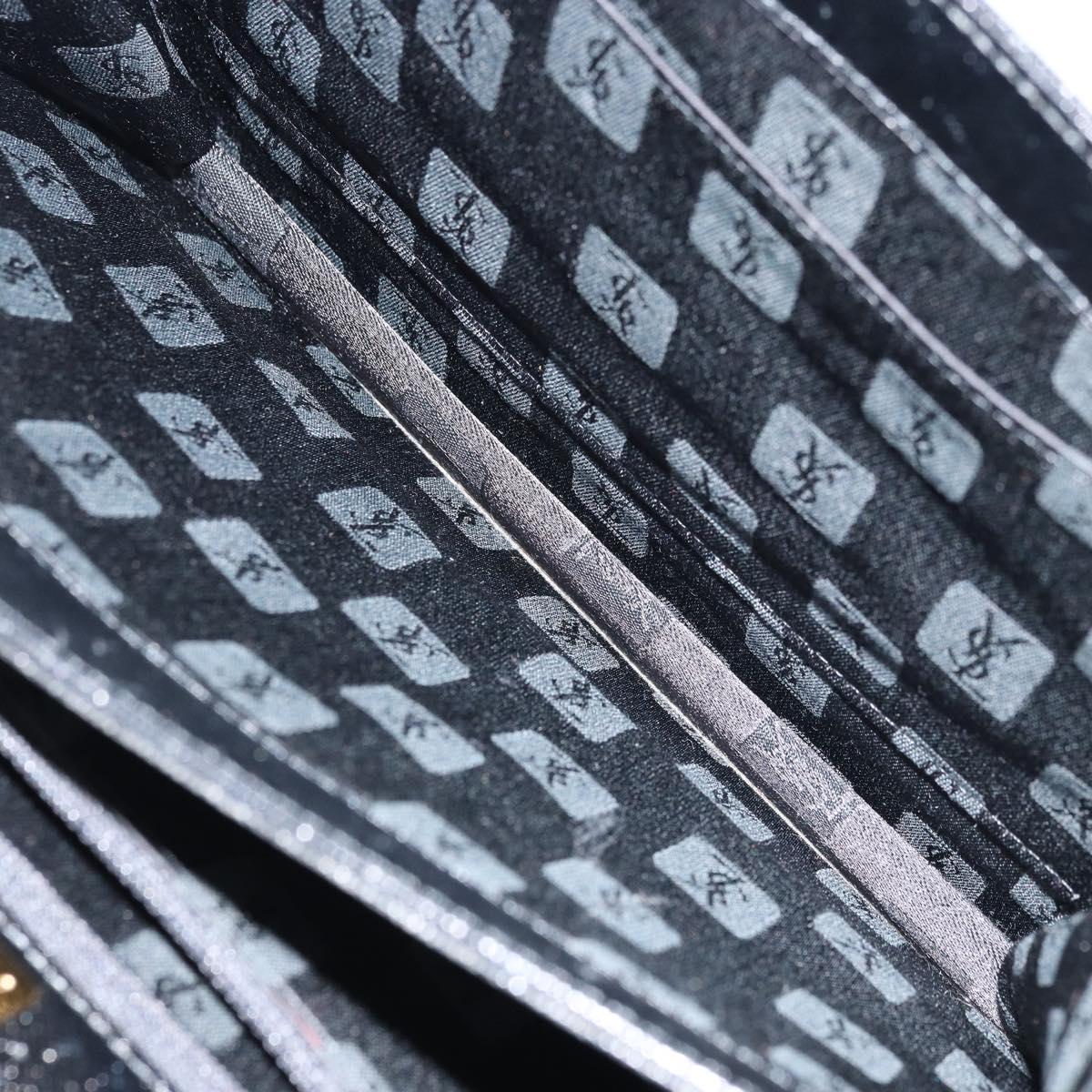 SAINT LAURENT Hand Bag Leather Black Auth 166862