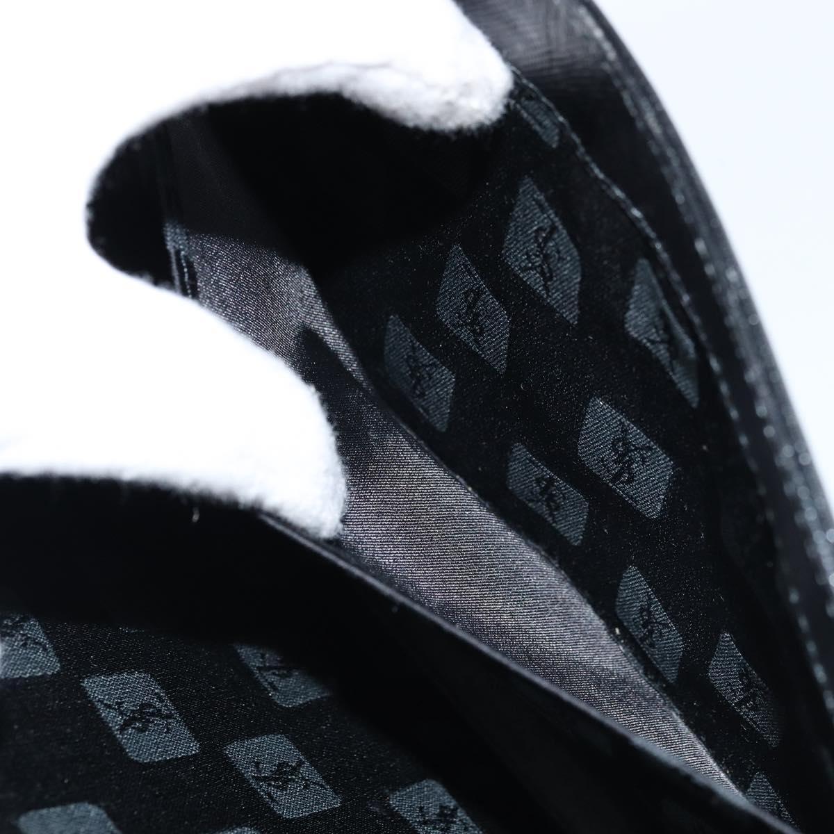 SAINT LAURENT Hand Bag Leather Black Auth 166862