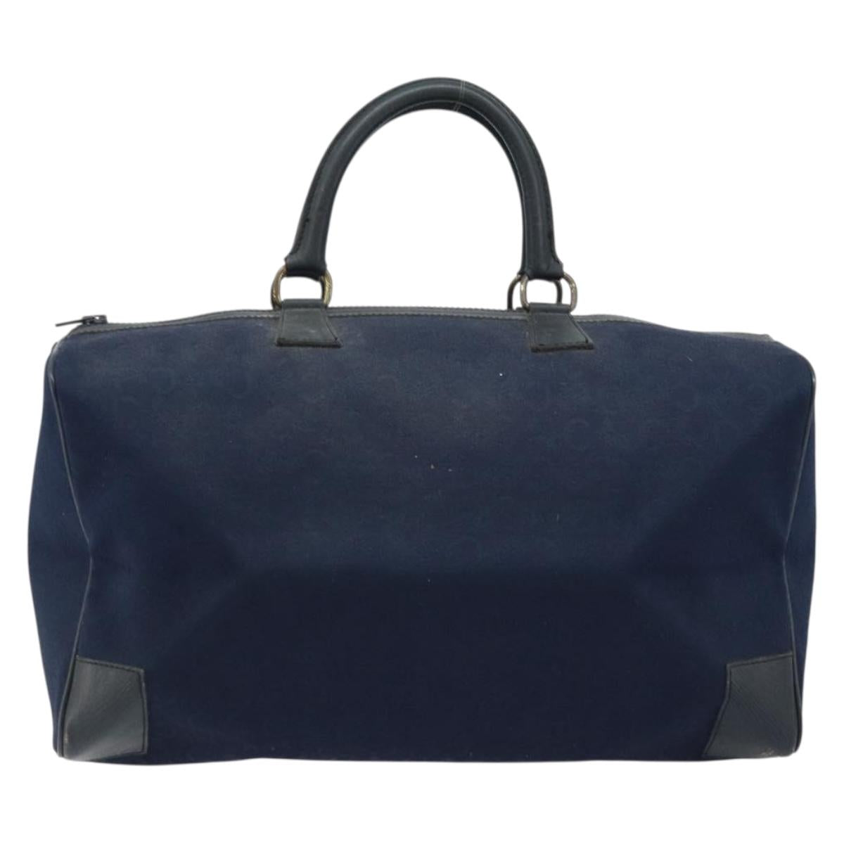 CELINE C Sulky Boston Bag Canvas Navy Auth 166863