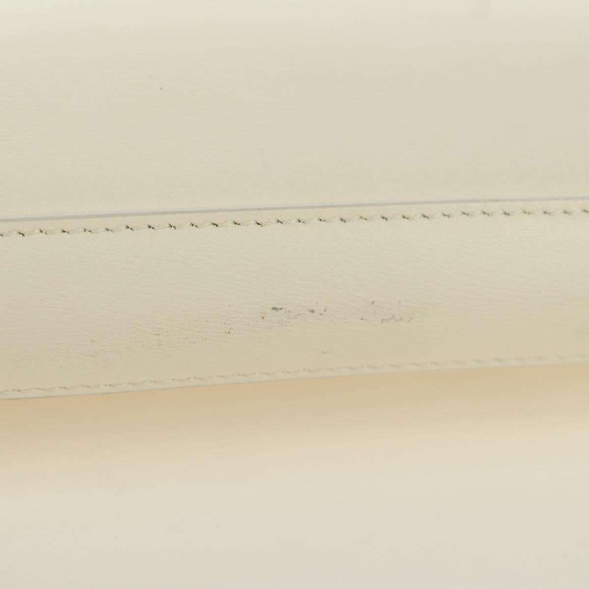 JIL SANDER Shoulder Bag Leather Cream Gold Auth 166868A