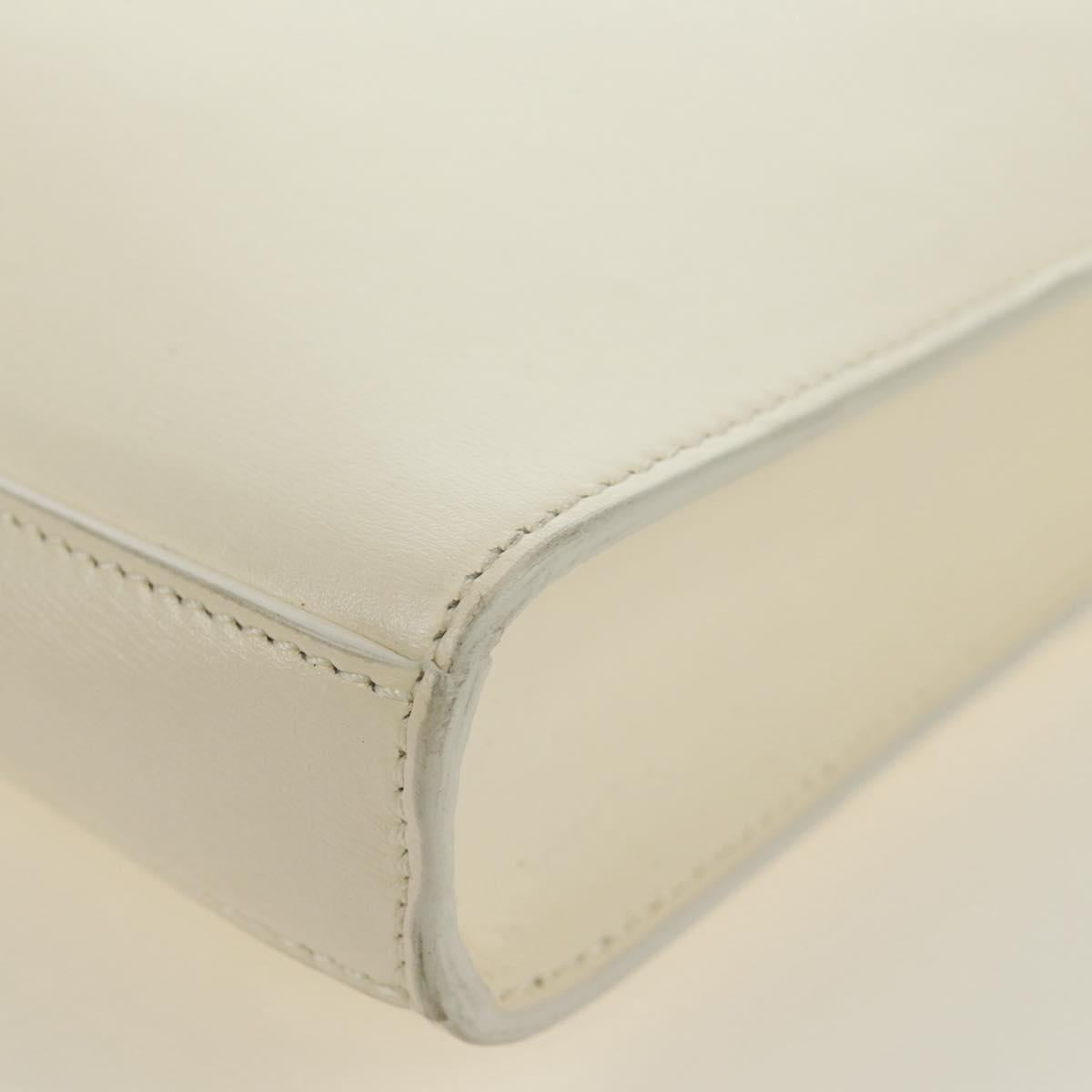 JIL SANDER Shoulder Bag Leather Cream Gold Auth 166868A