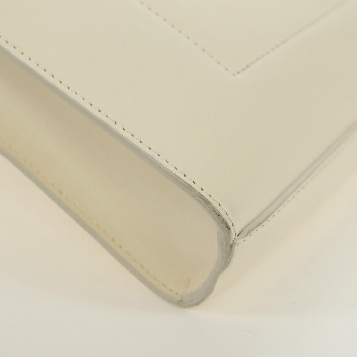 JIL SANDER Shoulder Bag Leather Cream Gold Auth 166868A