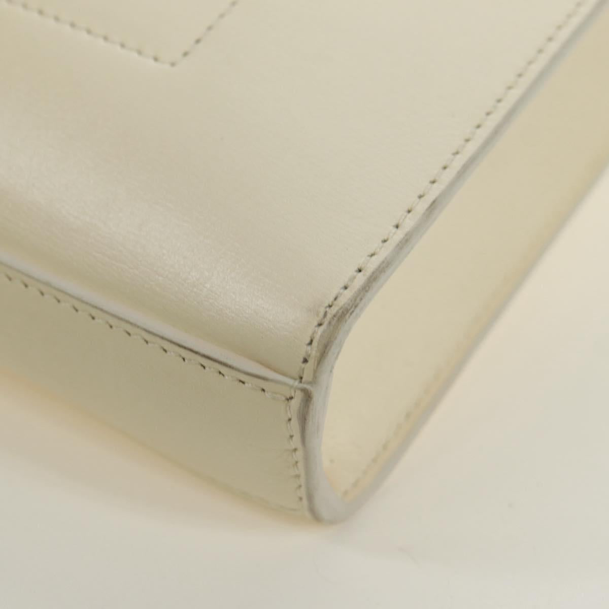 JIL SANDER Shoulder Bag Leather Cream Gold Auth 166868A