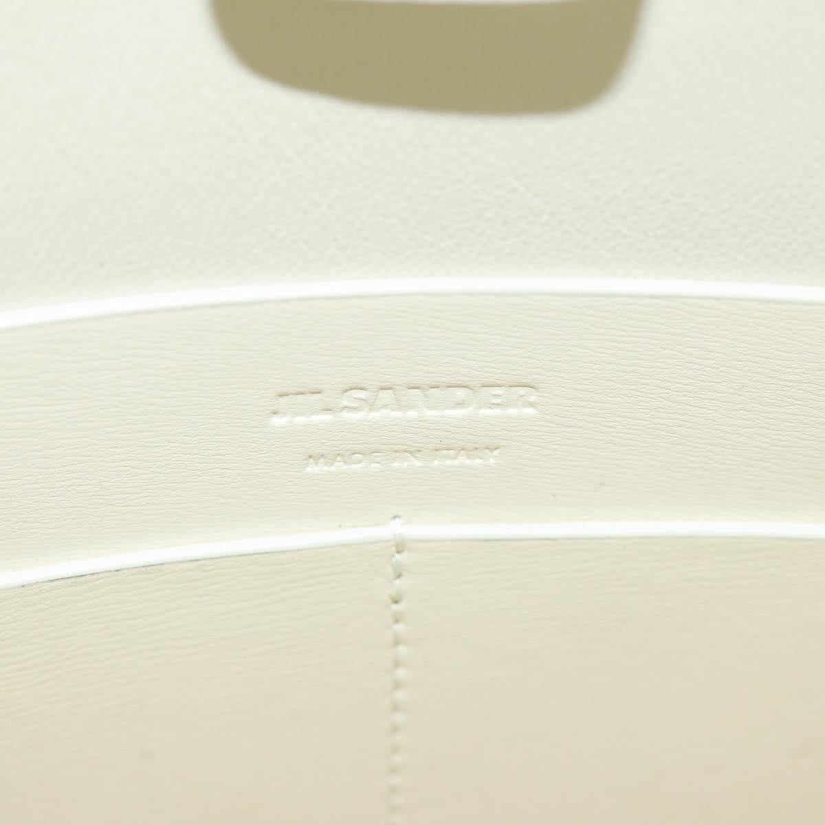 JIL SANDER Shoulder Bag Leather Cream Gold Auth 166868A