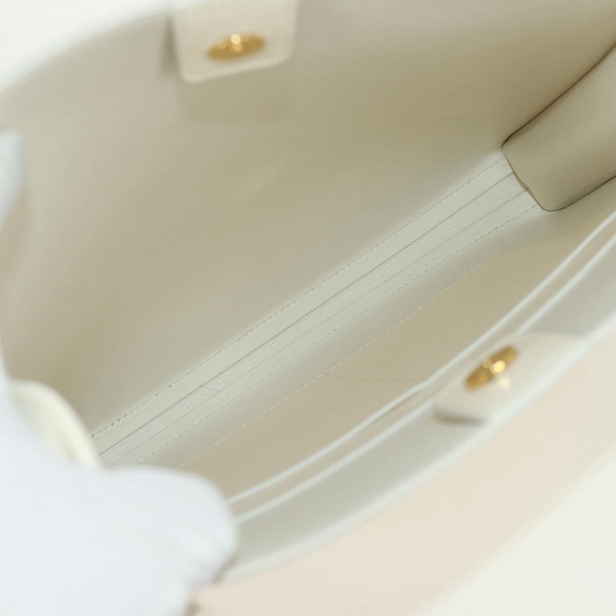 JIL SANDER Shoulder Bag Leather Cream Gold Auth 166868A