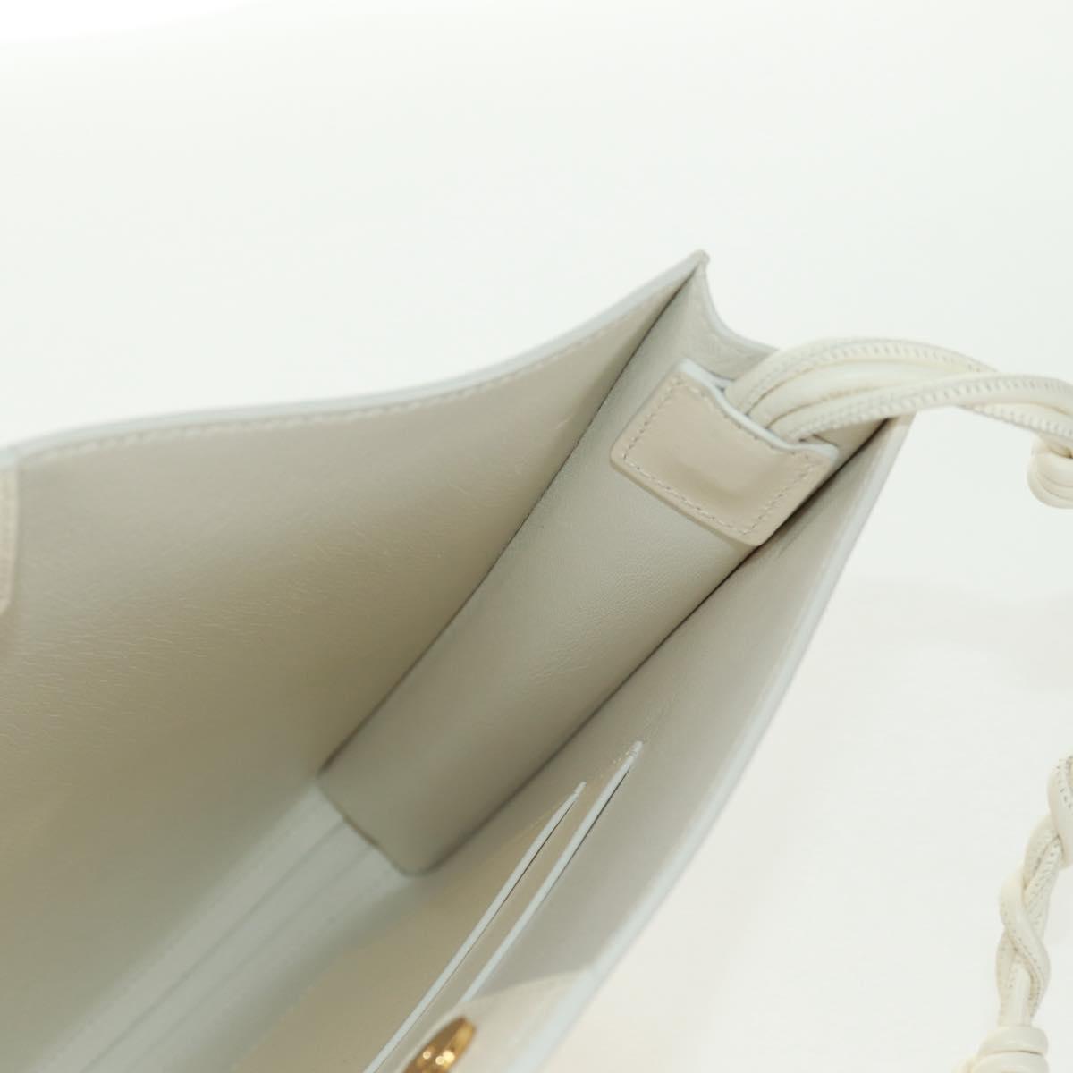 JIL SANDER Shoulder Bag Leather Cream Gold Auth 166868A