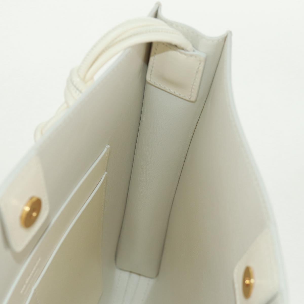 JIL SANDER Shoulder Bag Leather Cream Gold Auth 166868A