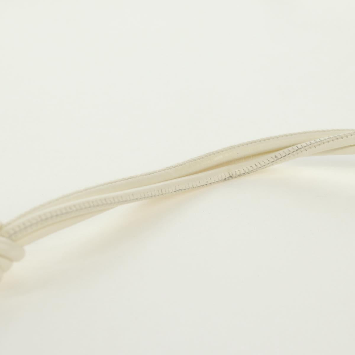 JIL SANDER Shoulder Bag Leather Cream Gold Auth 166868A