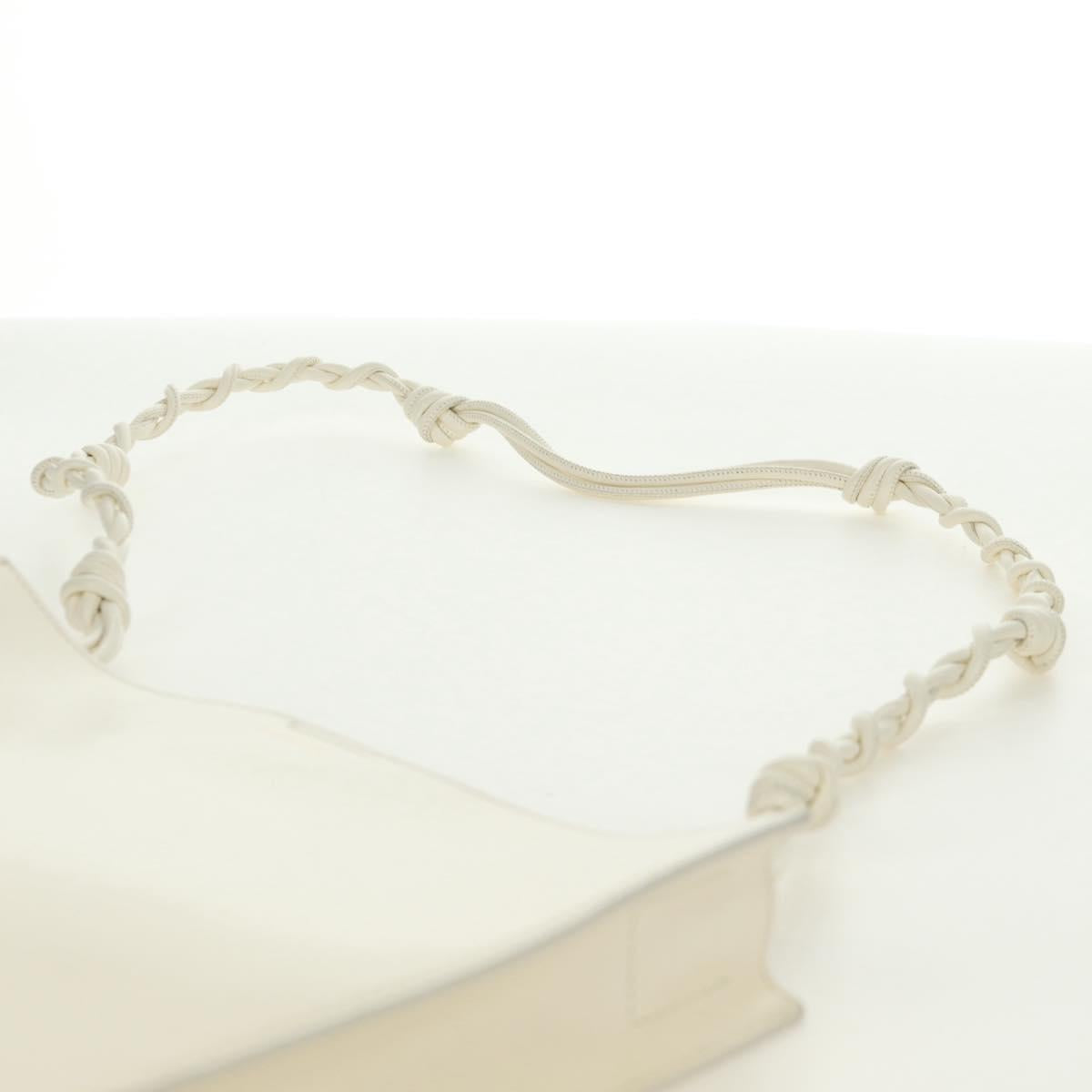 JIL SANDER Shoulder Bag Leather Cream Gold Auth 166868A