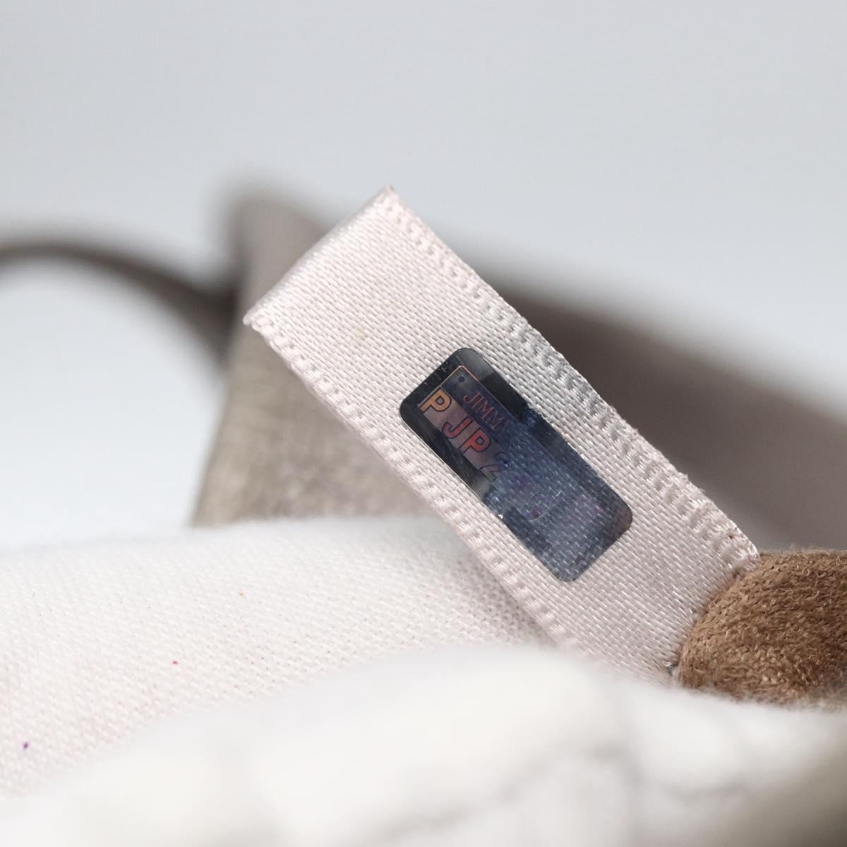 Jimmy Choo Star Studs Tote Bag Leather Gray Gold Auth 166869