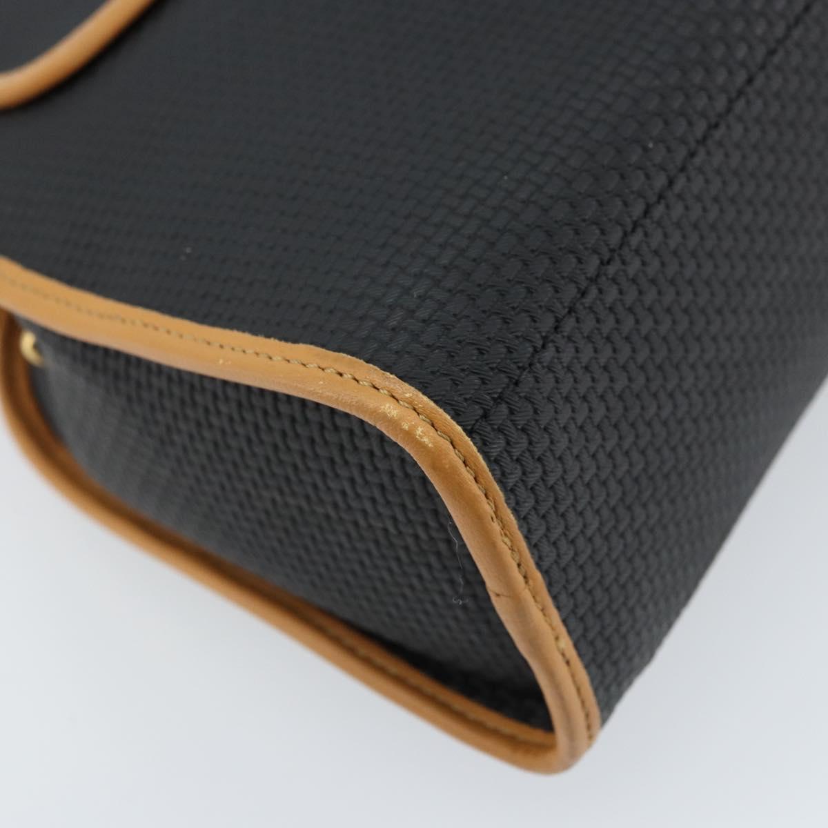 SAINT LAURENT Hand Bag Leather Black Gold Brown Auth 166879A