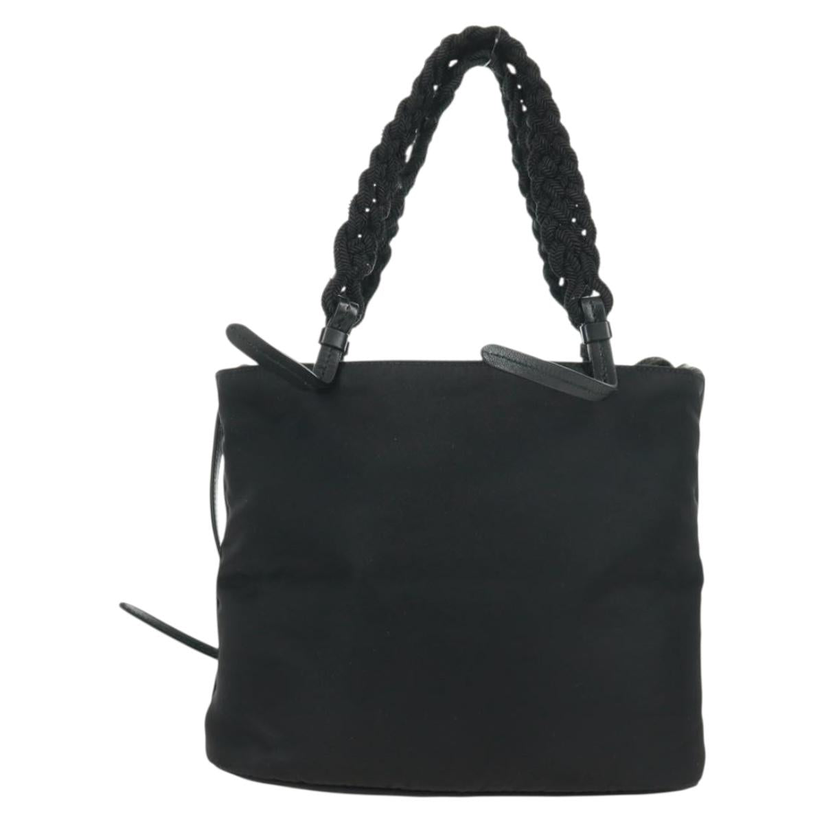 PRADA Hand Bag Nylon 2way Black Silver 1BA207 Auth 166882SAM