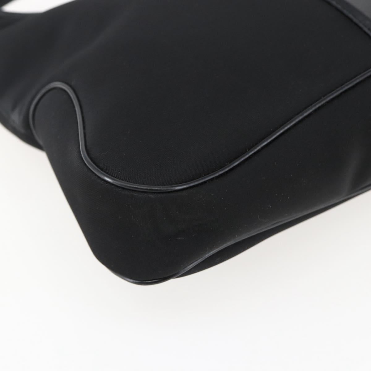 Salvatore Ferragamo Shoulder Bag Nylon Black Silver Auth 166884