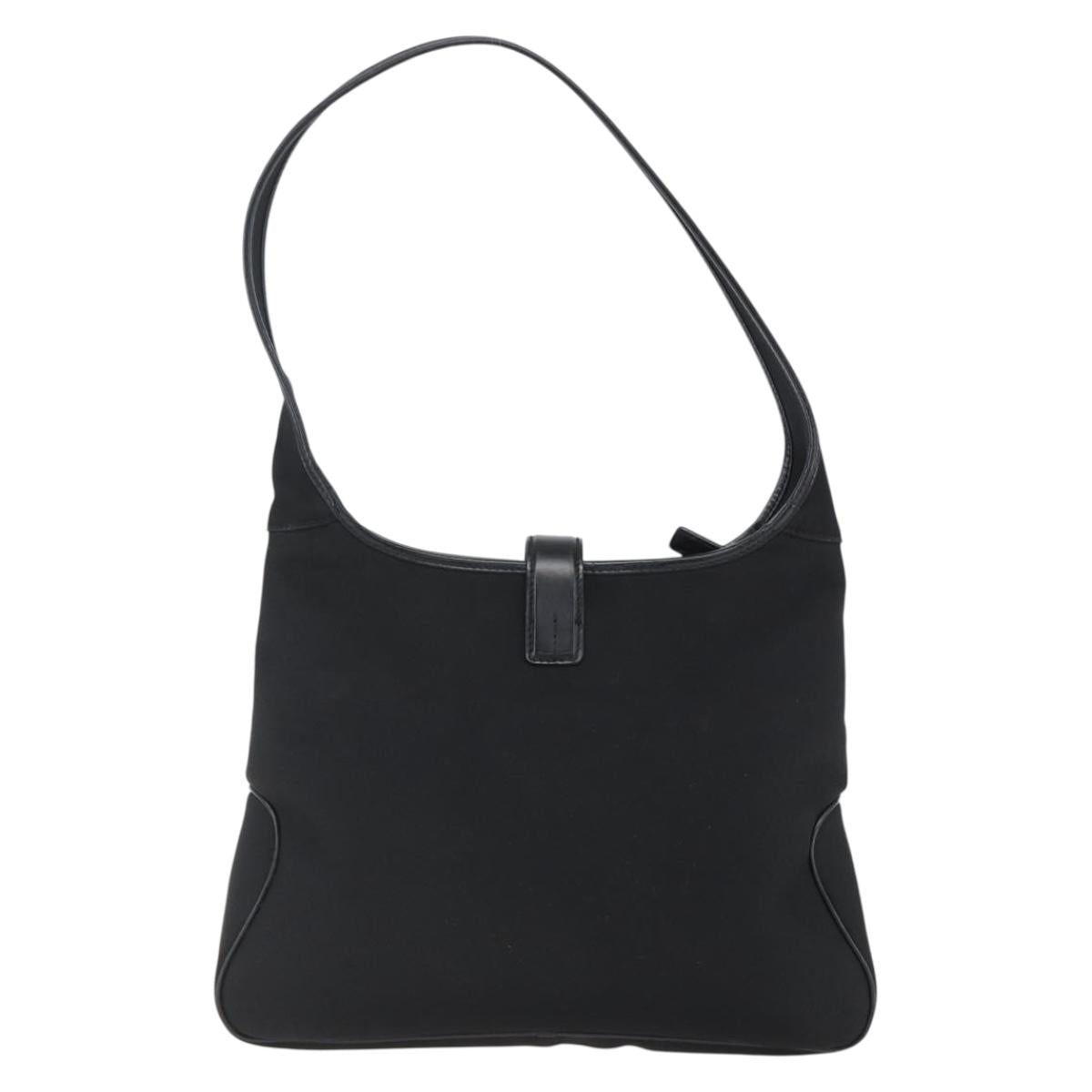 Salvatore Ferragamo Shoulder Bag Nylon Black Silver Auth 166884