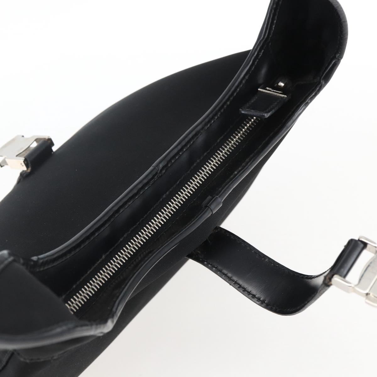 Salvatore Ferragamo Shoulder Bag Nylon Black Silver Auth 166884