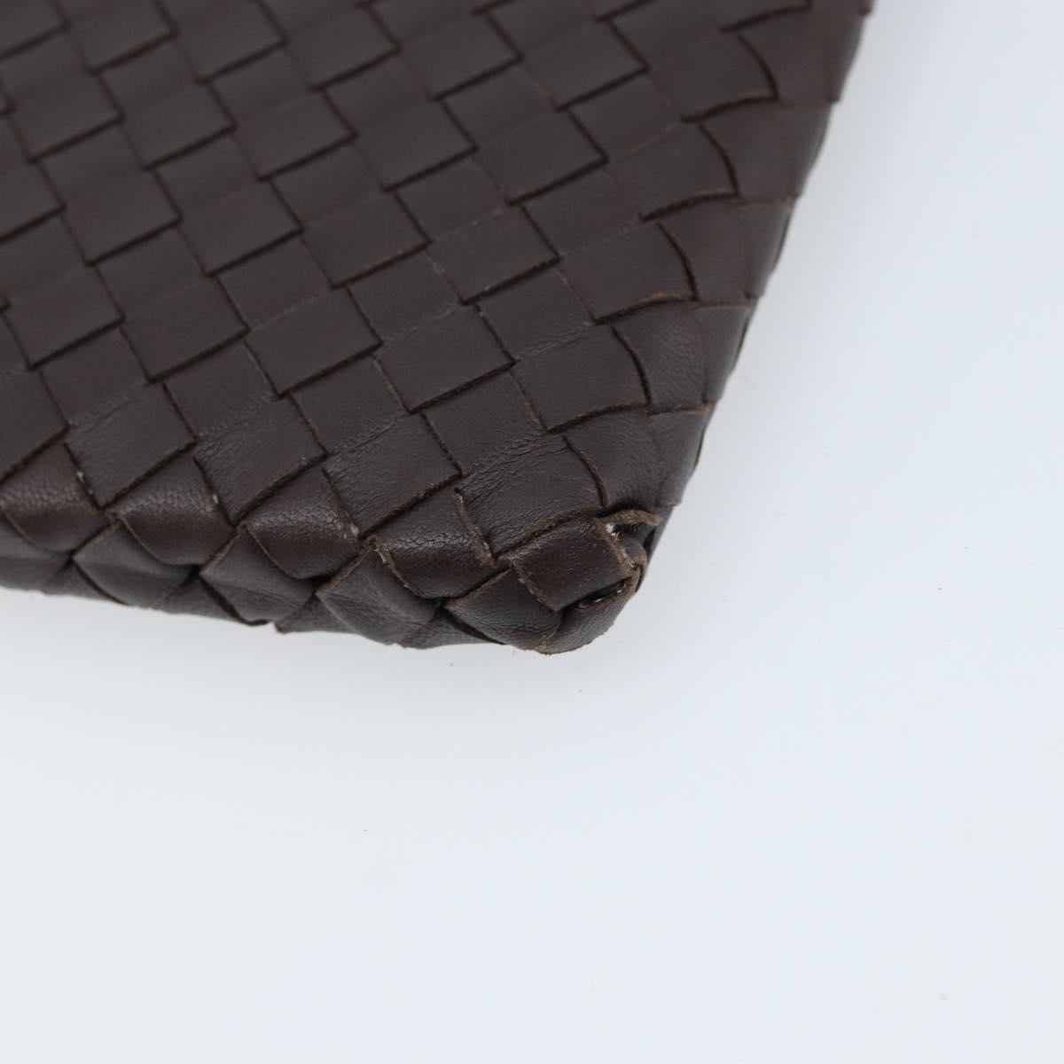 BOTTEGA VENETA INTRECCIATO iPad Case Leather Dark Brown Auth 166887