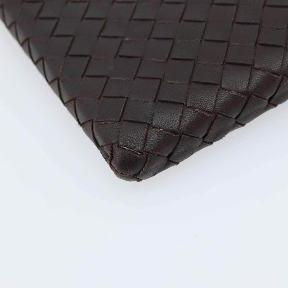 BOTTEGA VENETA INTRECCIATO iPad Case Leather Dark Brown Auth 166887