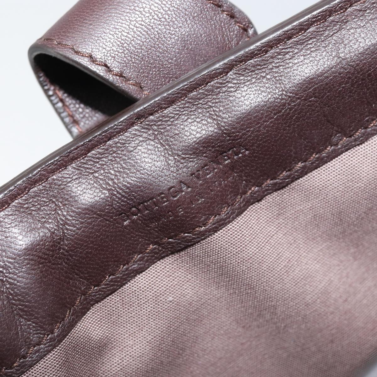 BOTTEGA VENETA INTRECCIATO iPad Case Leather Dark Brown Auth 166887