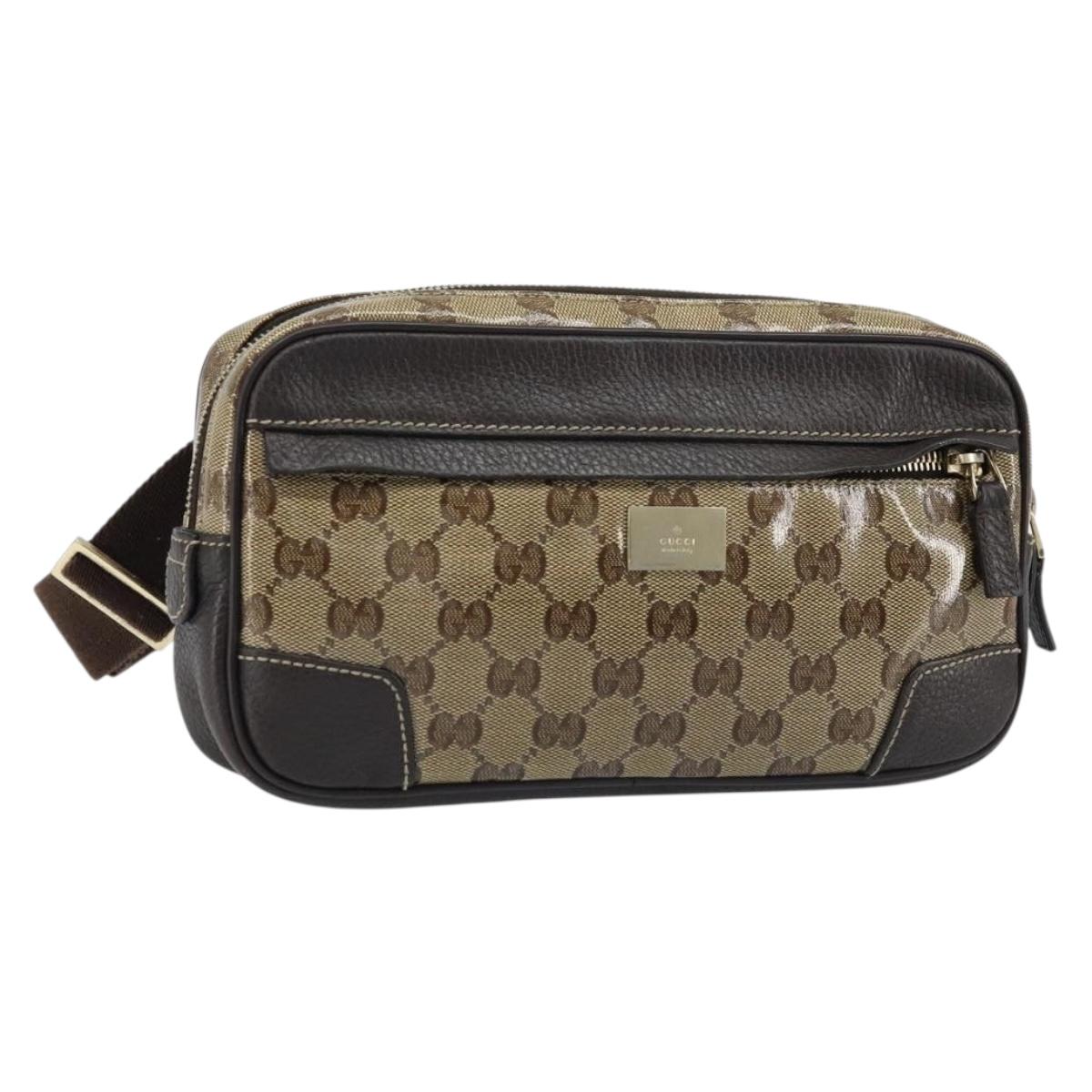GUCCI GG Crystal Shoulder Bag Outlet Beige Gold 336672 Auth 166890A