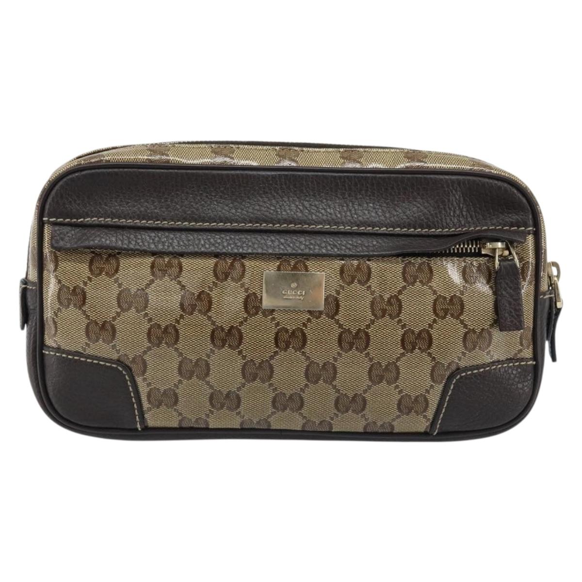 GUCCI GG Crystal Shoulder Bag Outlet Beige Gold 336672 Auth 166890A